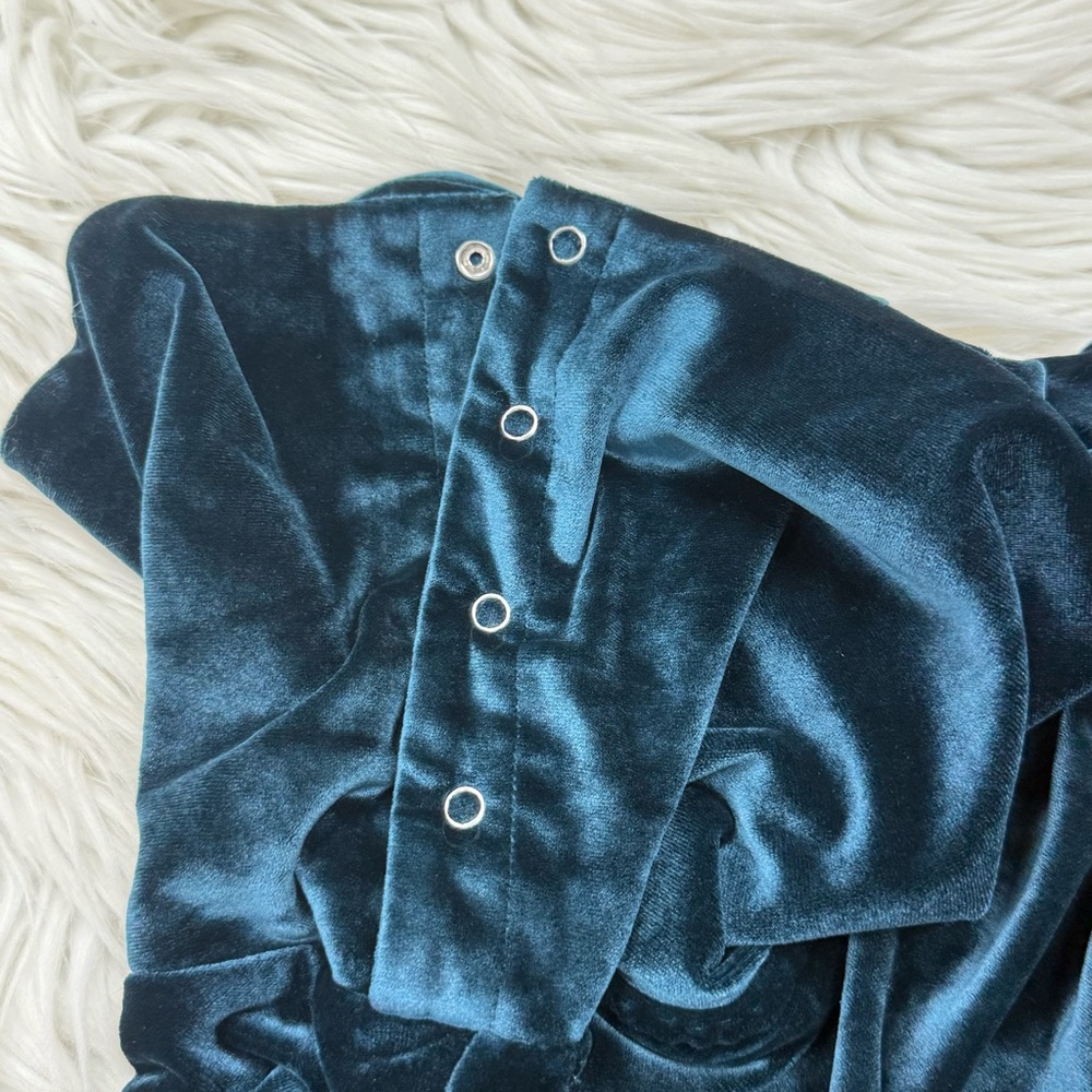 DKNY Teal Velvet Cowl Neck Sweater - Picture 6 of 6
